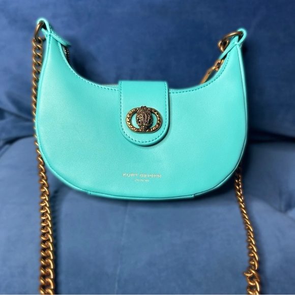 Kurt Geiger Small Leather Chelsea Hobo Crossbody Bag with Eagle and Gold Chain - Picture 6 of 6